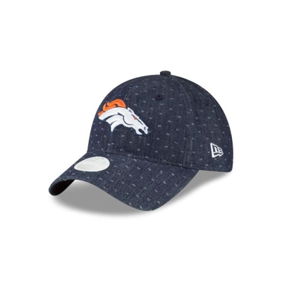 Denver Broncos Gorra | New Era NFL Dotted Denim 9twenty Adjustable Cap Mexico - Azules